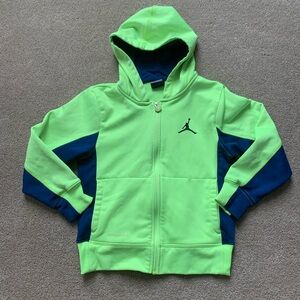 Jordan Kids Neon Green and Blue Hoodie
